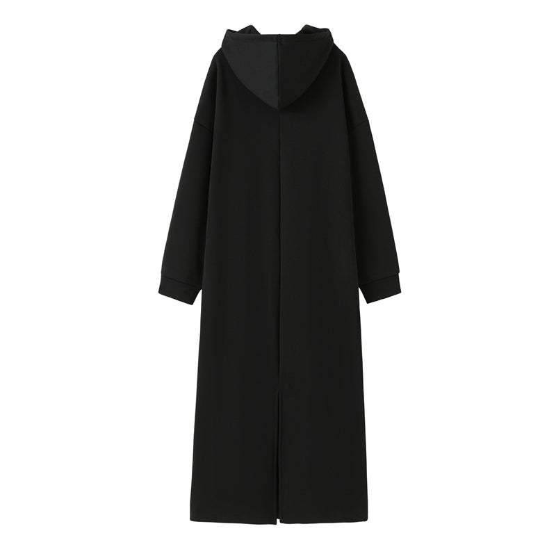 Robe Sweat Longue à Capuche Doublée en Polaire | Robe d'Intérieur Épaisse pour l'Hiver (MS181)
