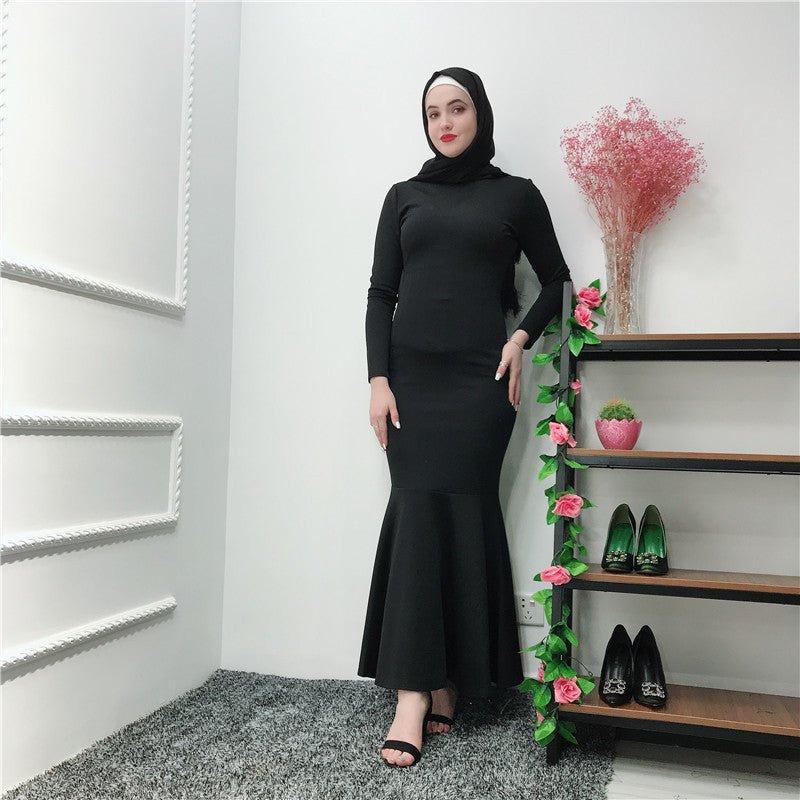 Robe longue extensible avec ourlet sirène (MS457)