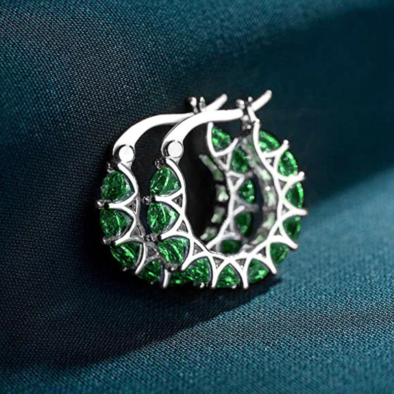 Boucles d'oreilles en U MAC163, entièrement ornées de fleurs en zircon