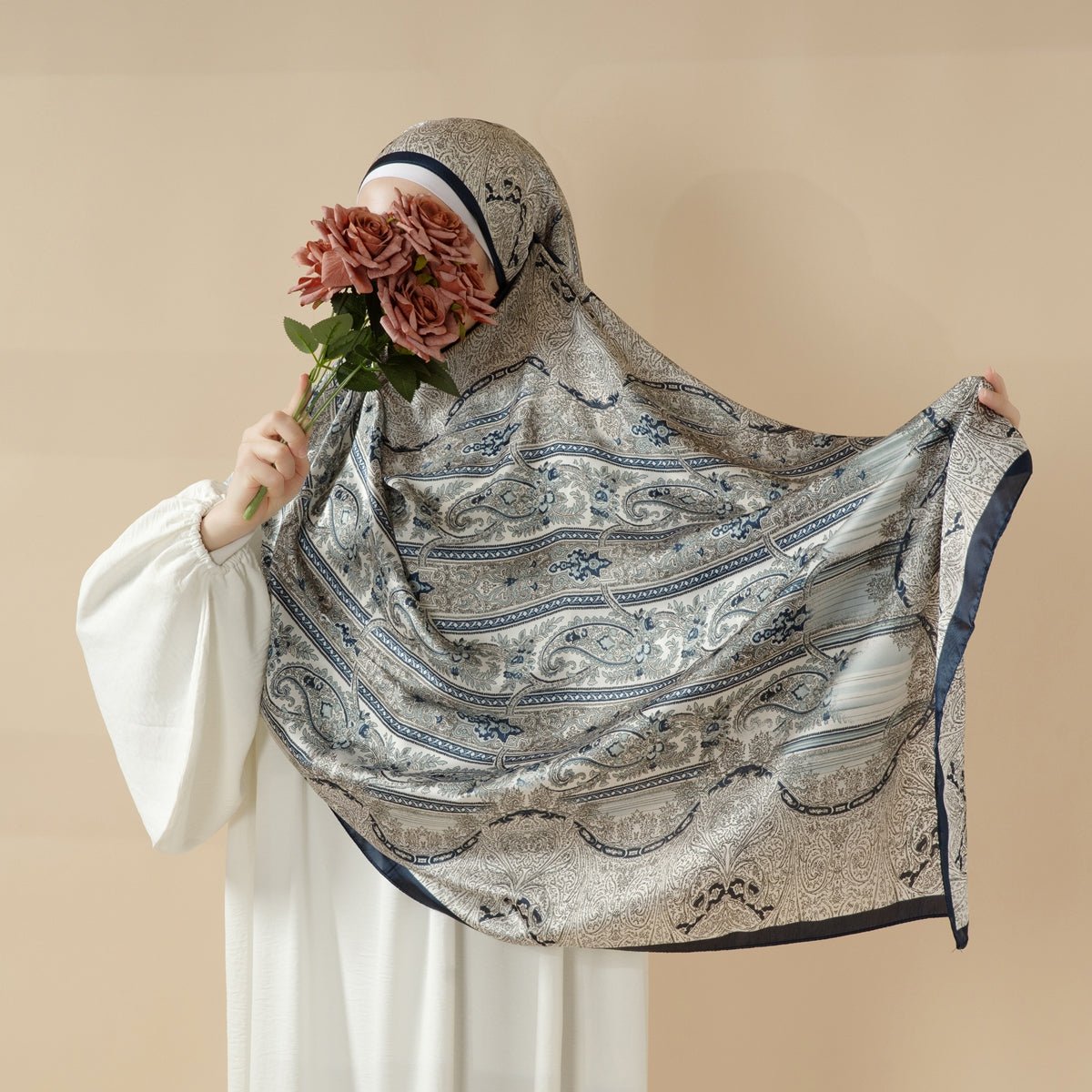Foulard Souple Imprimé Cachemire Bohème – Étole Longue et Légère & Hijab Modeste (MH106)