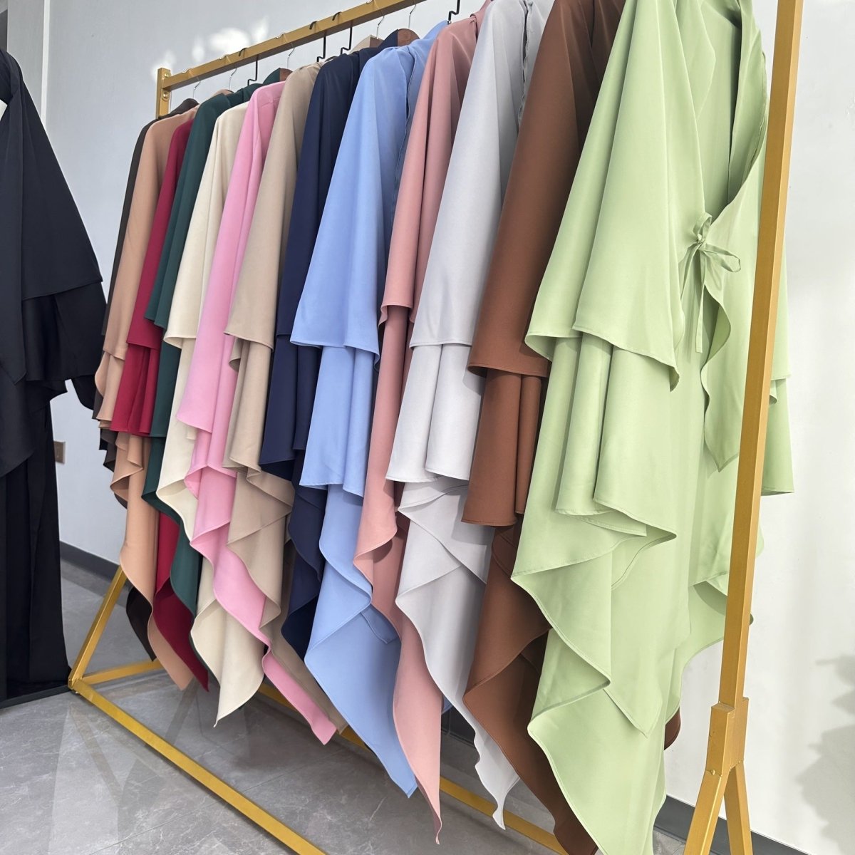 Khimar à double couche avec nœud devant (MK033)