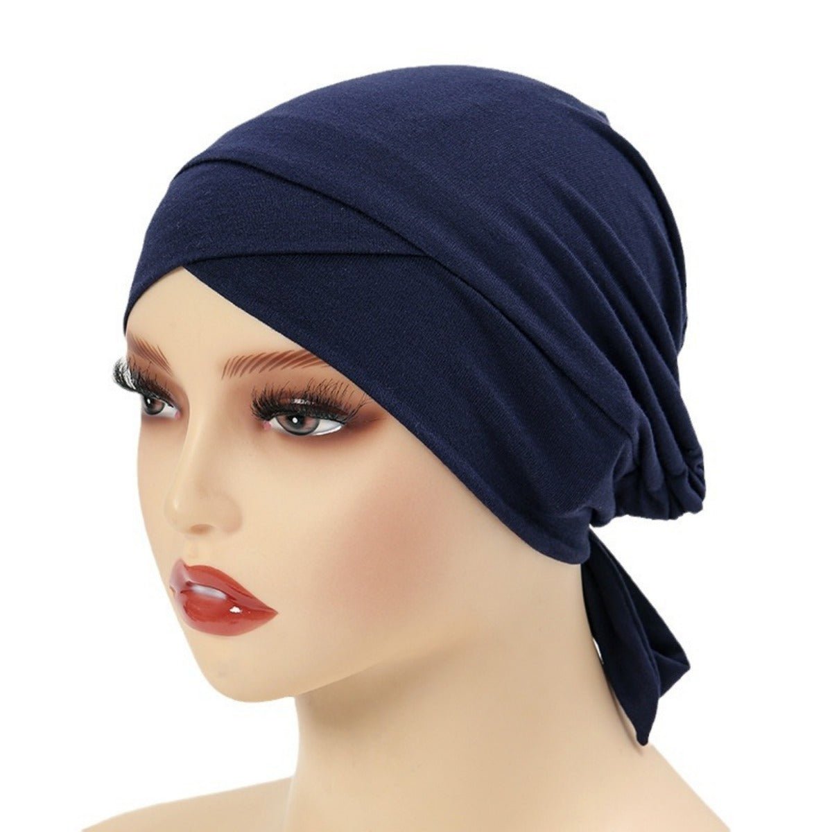 Bonnet hijab en coton mercerisé premium à bandes croisées avec bord ajustable (MH116)
