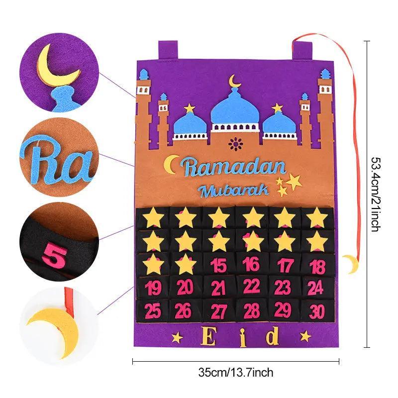 Pendentif Suspendu Calendrier en Tissu MR044 pour Ramadan