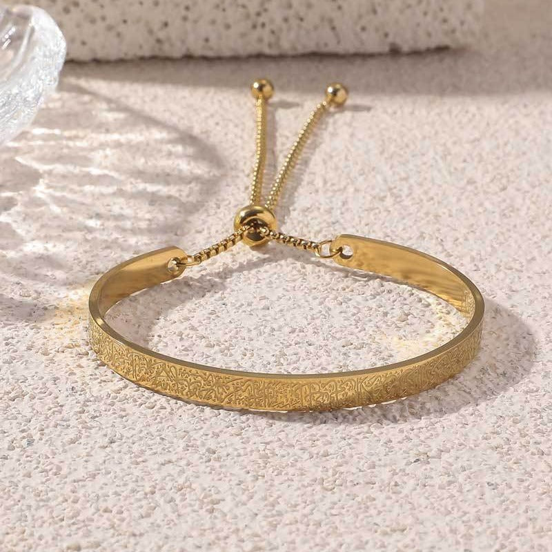 Bracelet en acier titane gravé recto-verso pour homme et femme, inaltérable (avec coffret cadeau) (MAC216)