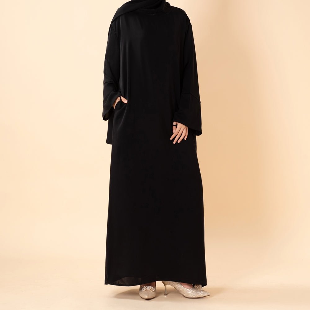 Abaya une pièce premium hijab pour femmes | Abaya de voyage en tissu Nida (MJ024)