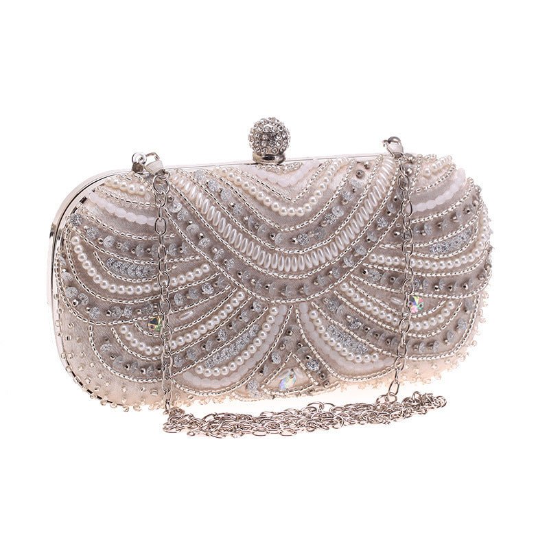 Sac pochette élégant orné de perles pour mariages et soirées (MAC278)