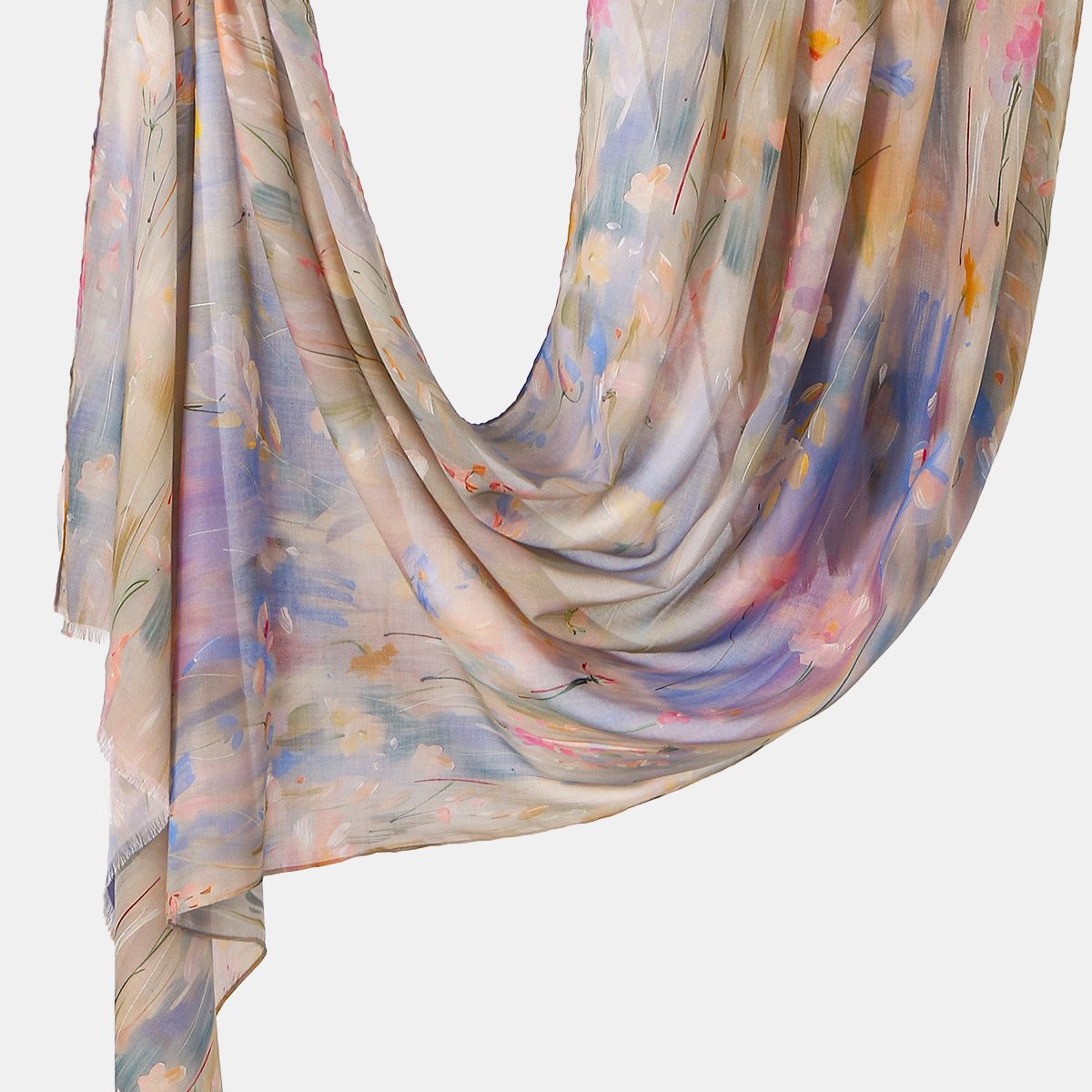 Foulard Hijab Léger Imprimé Floral Impressionniste (MH250)