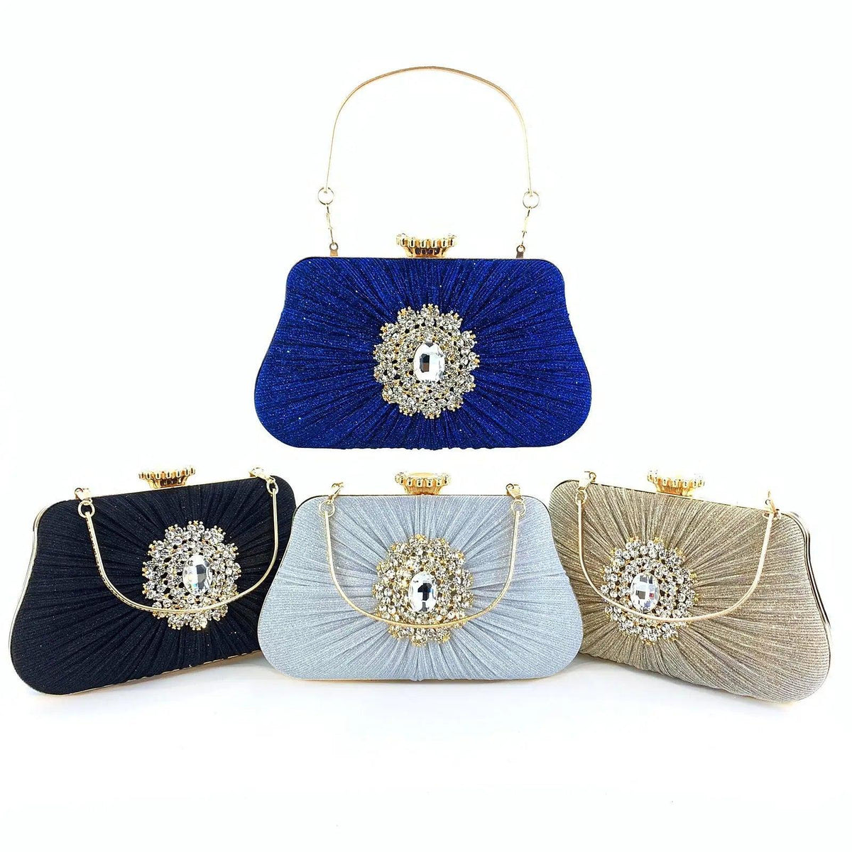 Sac MAC033 pour femme, plissé, artisanal, orné de strass