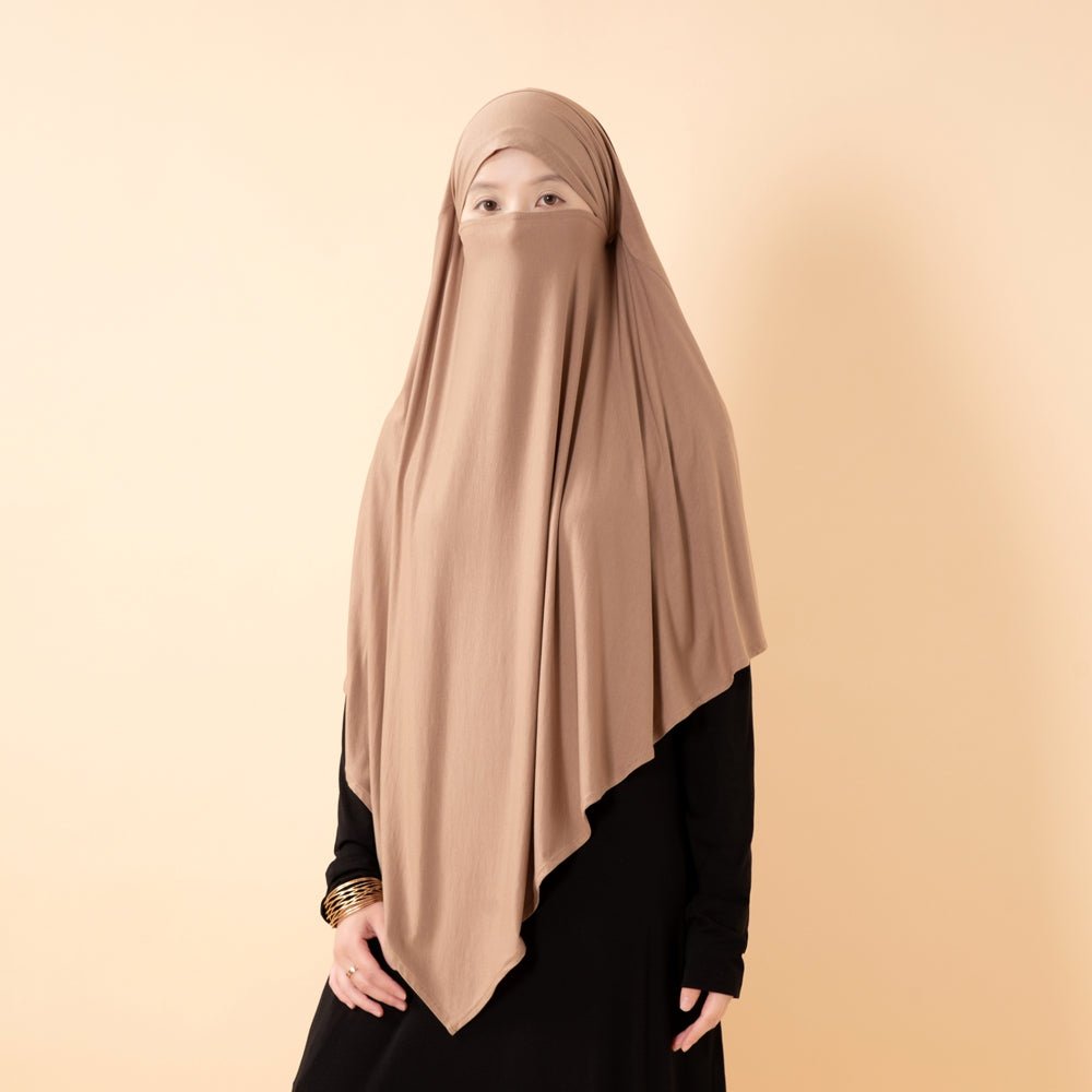 Khimar Premium en Lenzing™ Modal avec voile facial intégré (MK029)