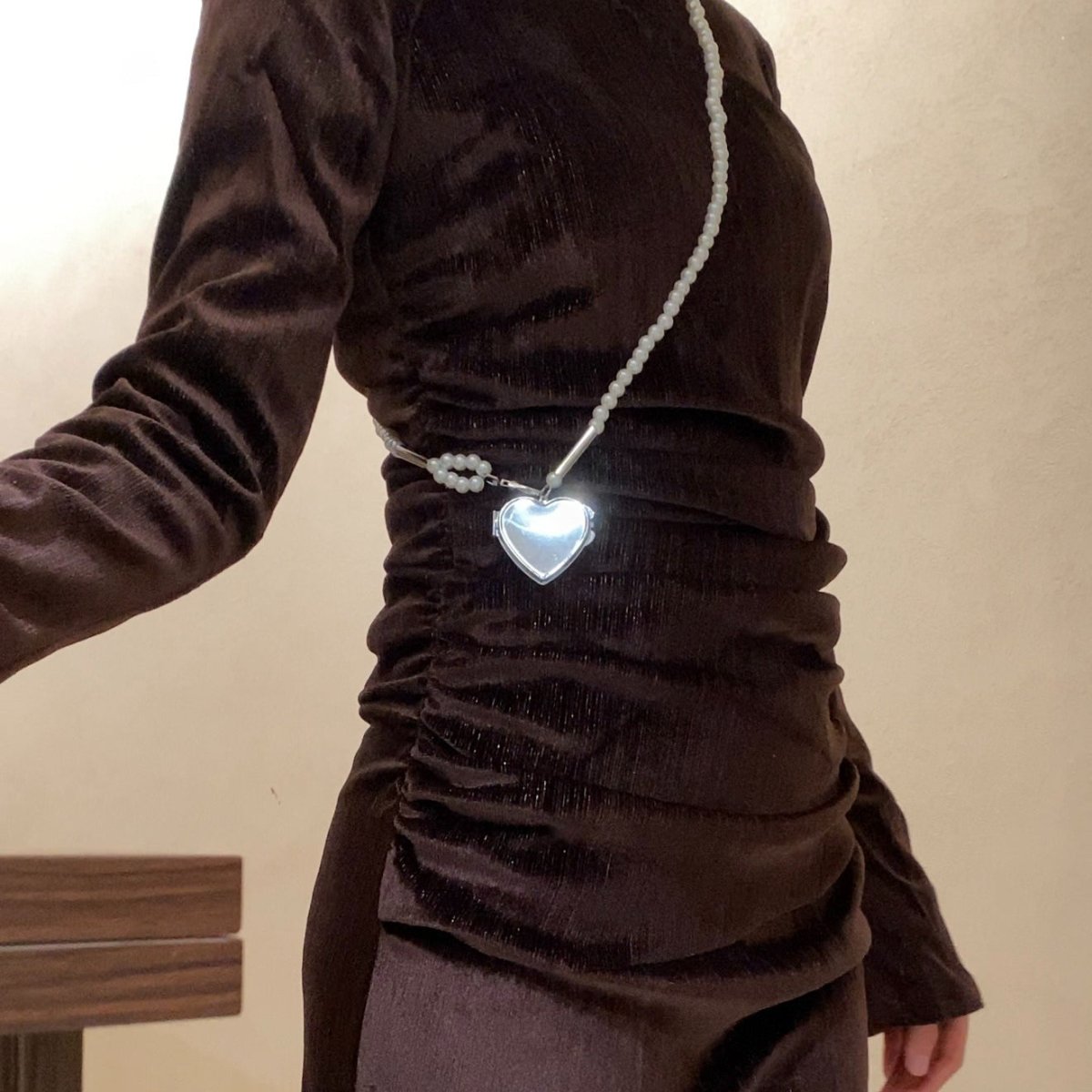 Robe Sirène en Velours Scintillant Froncée (MA358)