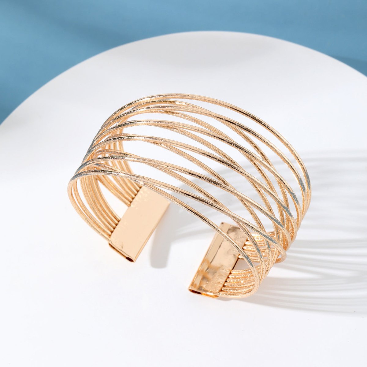 Bracelet géométrique minimaliste multicouche ajouré (MAC210)