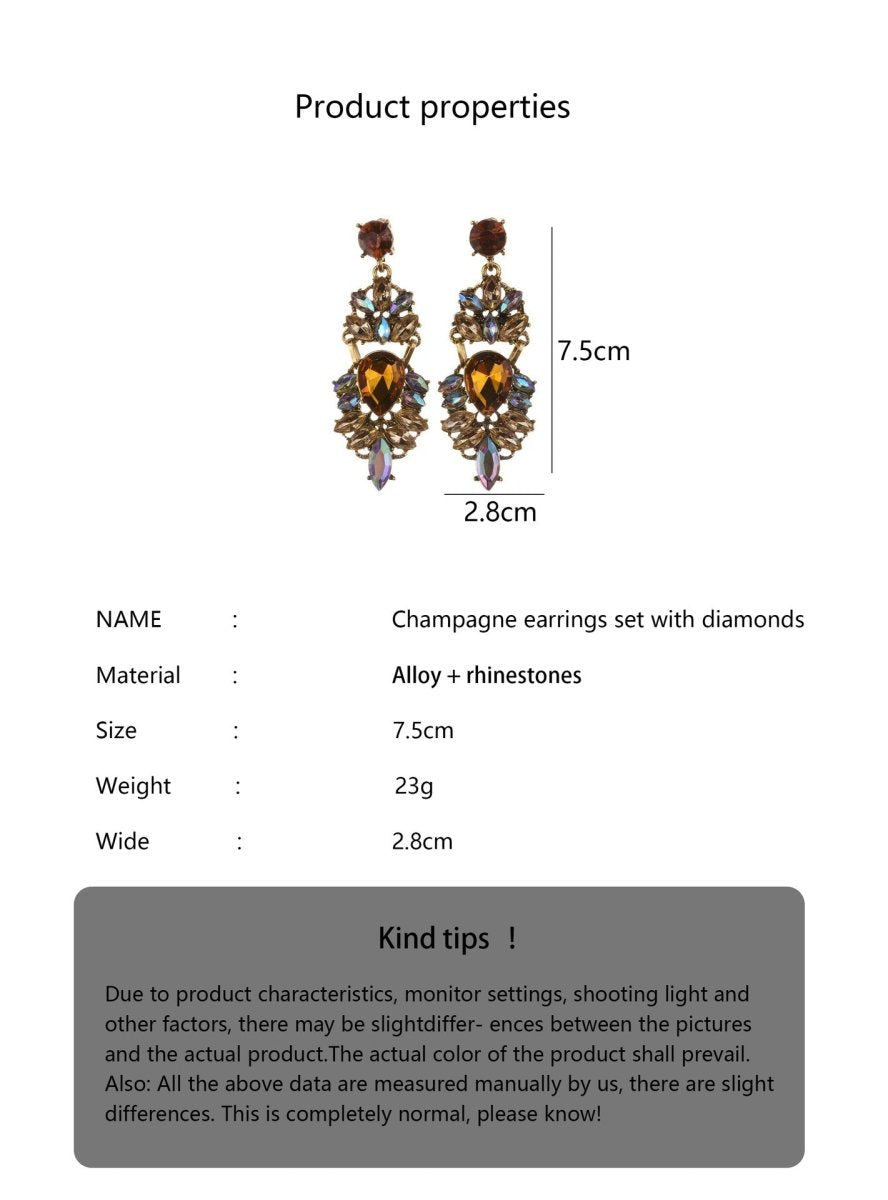 Boucles d'oreilles pendantes grand format à strass déclaration (MAC327)