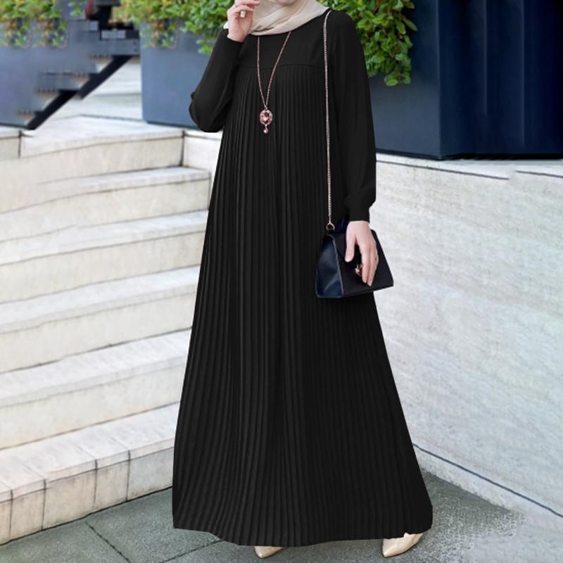 Abaya plissée unie et simple (MA094)