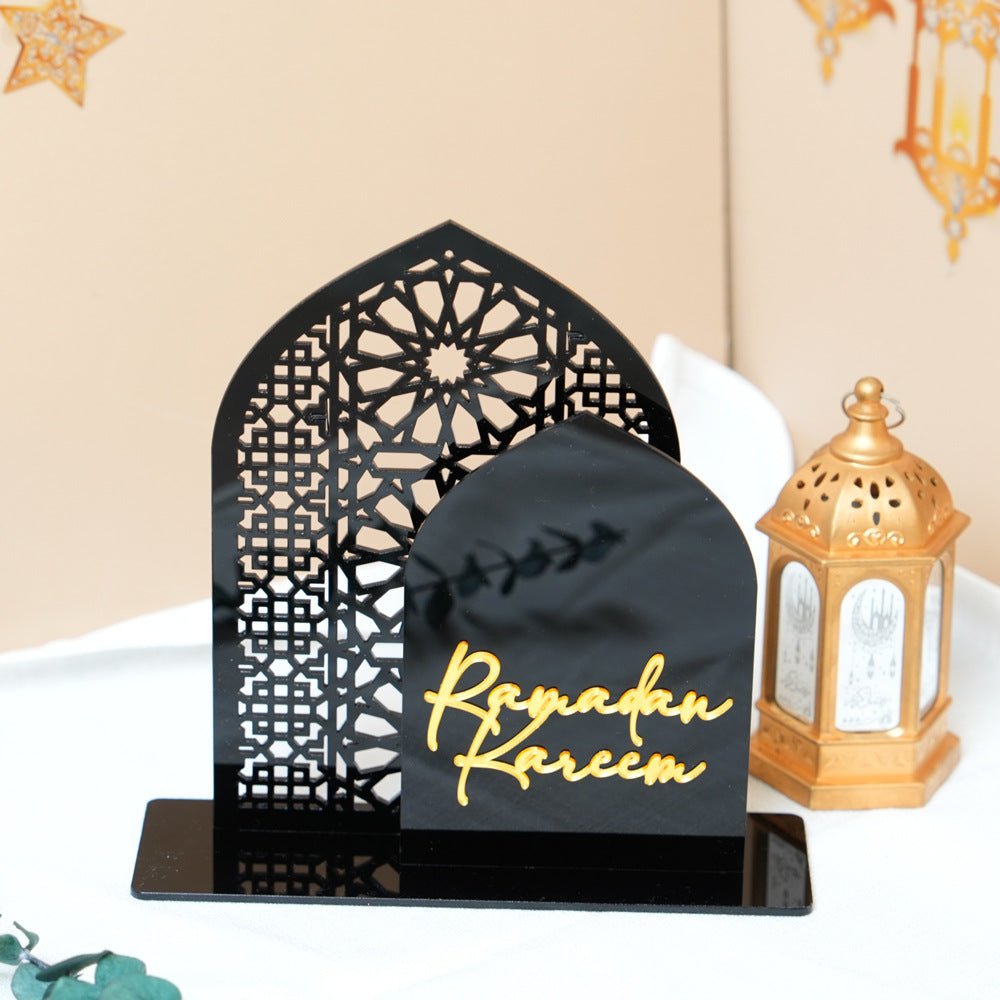 Décoration de Table en Acrylique à Motif Islamique Ajouré (MAC404)