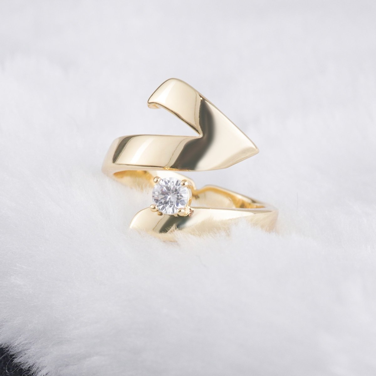 Bague Diamant Asymétrique Artisanale Glamour Audacieux pour des Moments d'Exception (MAC282)