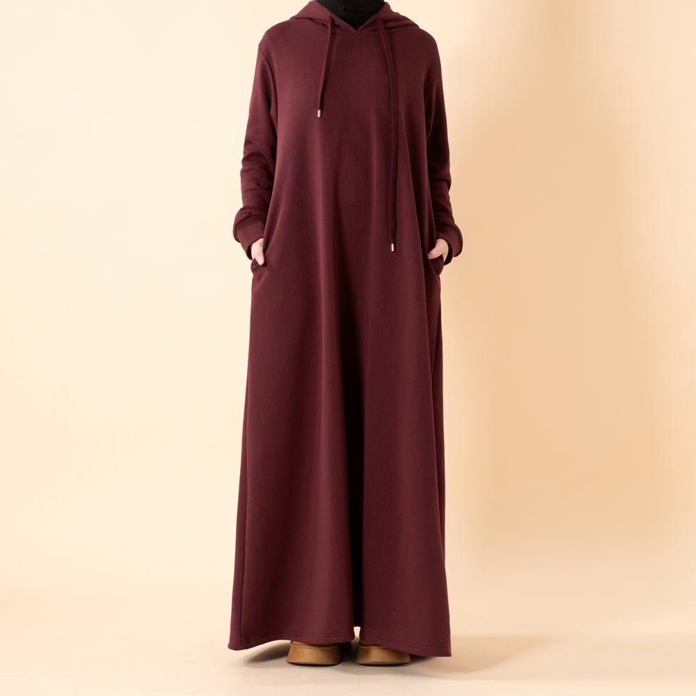 Abaya sweat à capuche en French Terry avec poches (MA340)