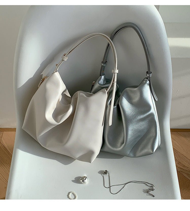 MAC180 Sac Cabas Plissé en Cuir PU Haut de Gamme Toutes Occasions