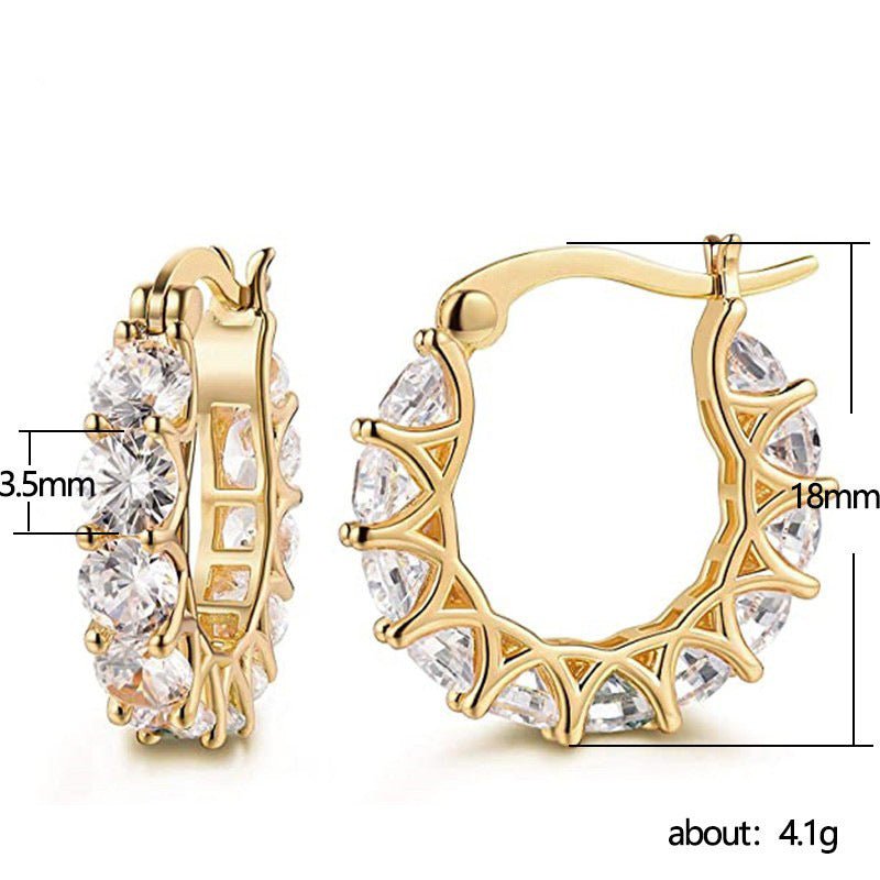 Boucles d'oreilles en U MAC163, entièrement ornées de fleurs en zircon