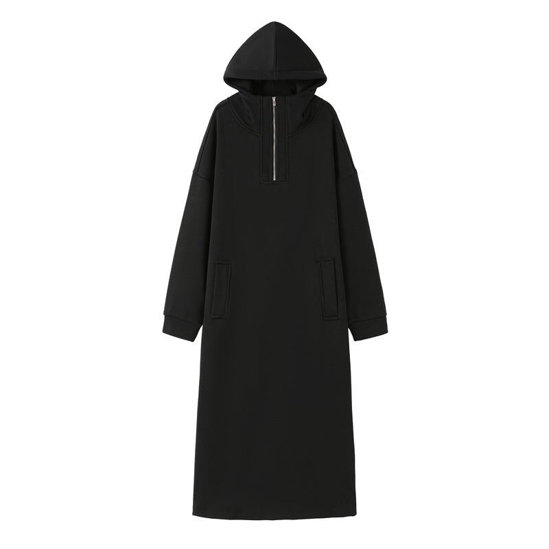 Robe Sweat Longue à Capuche Doublée en Polaire | Robe d'Intérieur Épaisse pour l'Hiver (MS181)