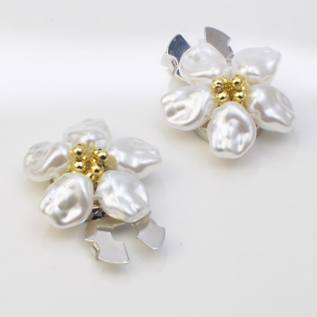 Boutons de manchette Fleur de Perle | Clips décoratifs pour chemise (MAC358)