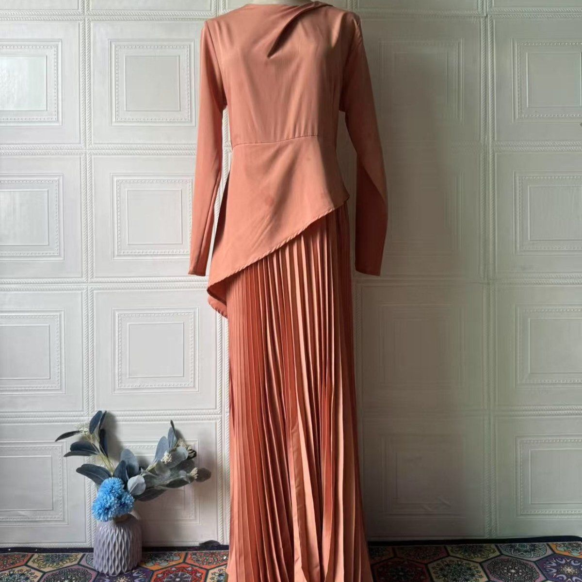 Robe péplum asymétrique (MS319)