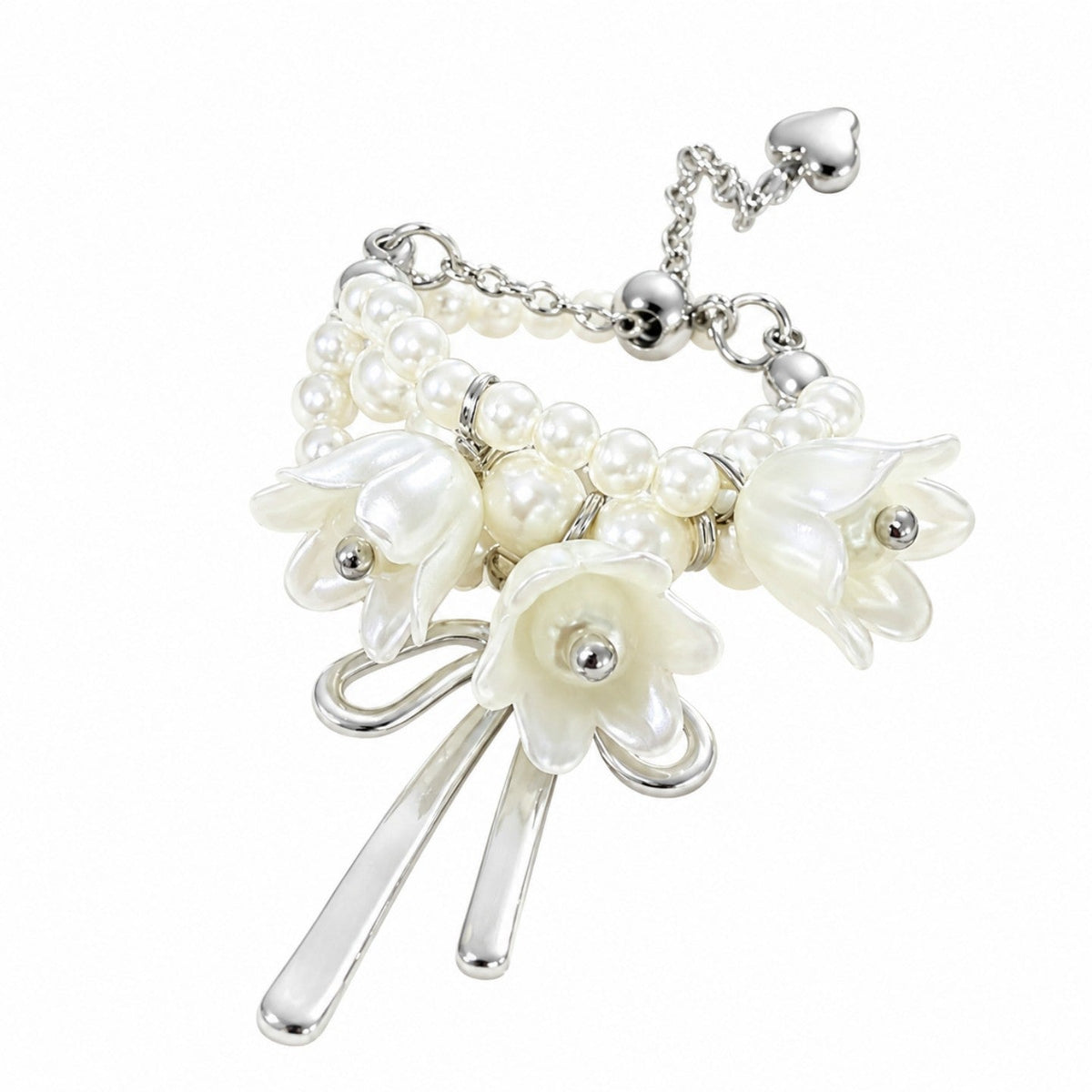 Bague Nœud Nacre Muguet Statement | Bague Florale Ajustable (MAC482)