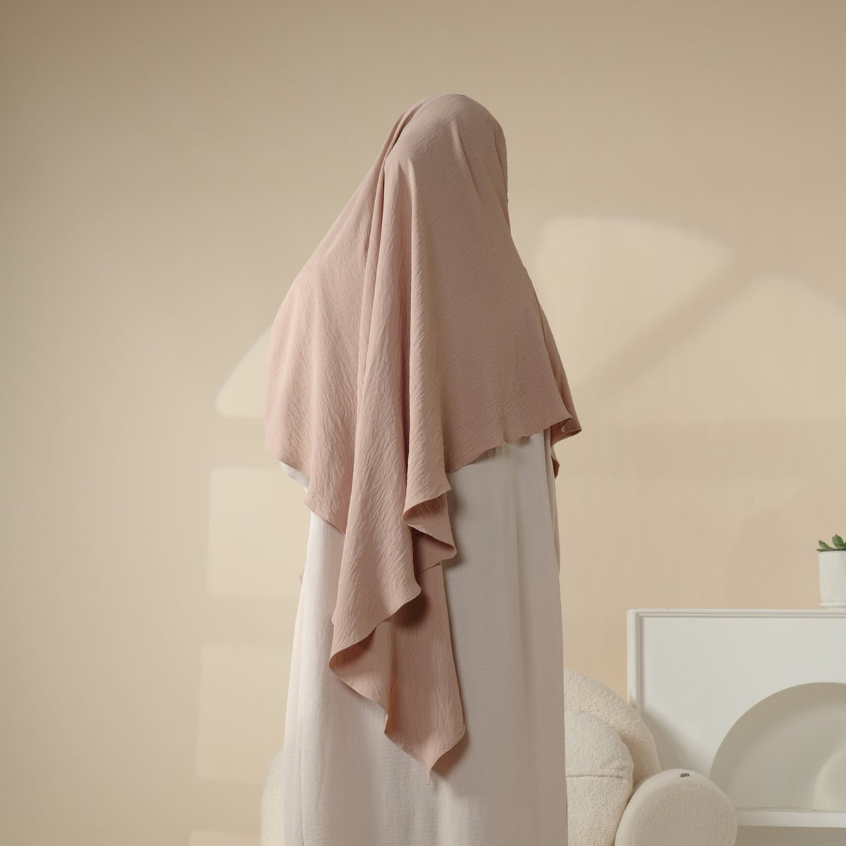 Nouveau Khimar Crêpe 1 Couche | Khimar en Matière Crêpe Souple (MK009)