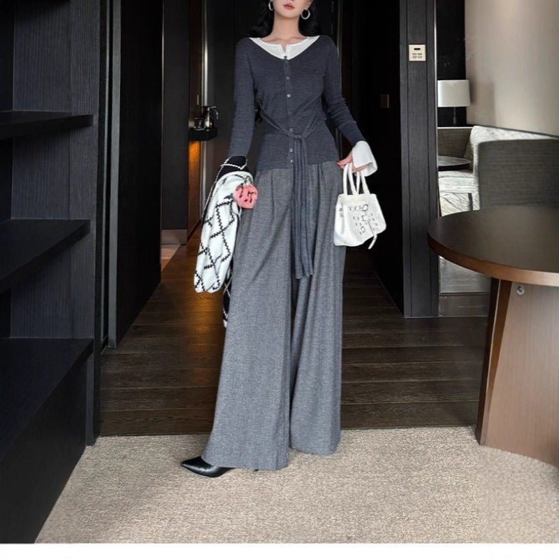 Pantalon Palazzo Taille Haute à Jambe Large | Coupe Ample et Tailleur (MS178)