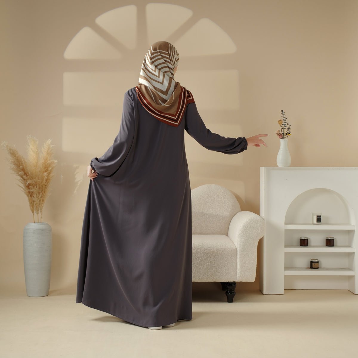 Abaya coupe parapluie essentielle premium à poches polyvalentes (MA113)