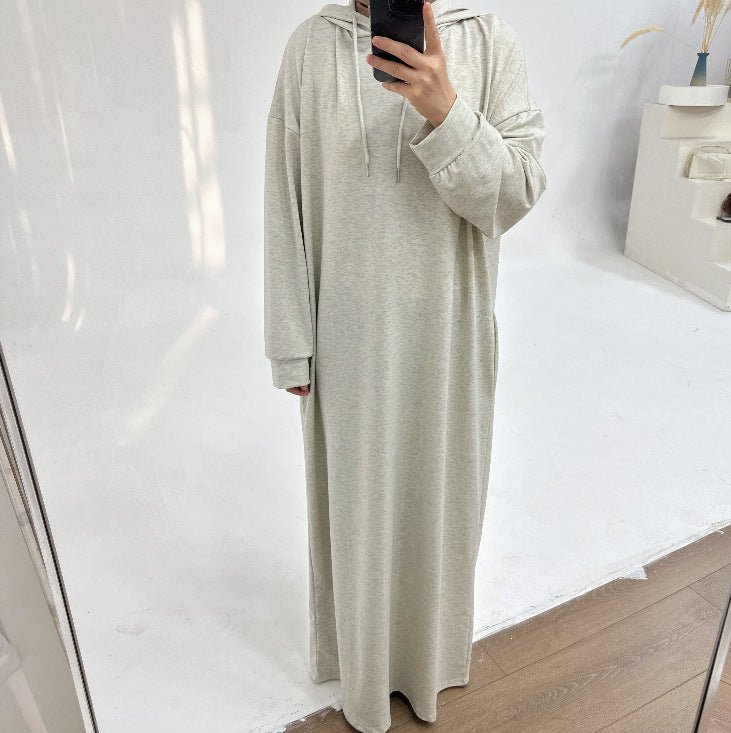 Abaya Sweat à Capuche | Abaya Hoodie avec Poches (MA125)