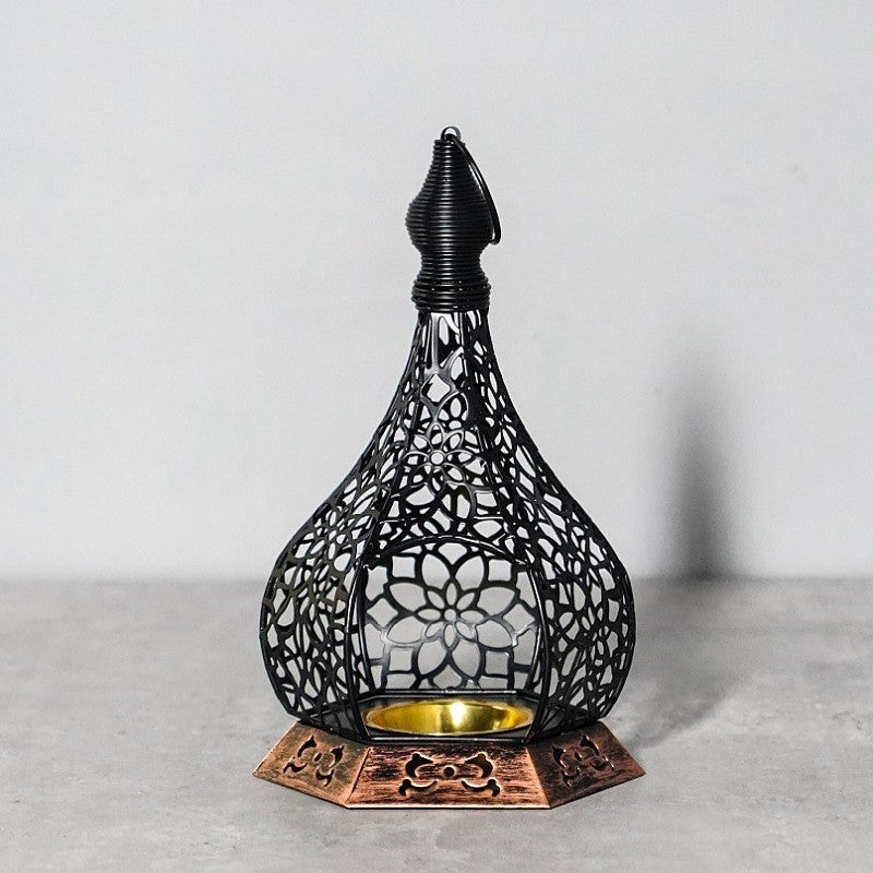 Bougeoir en Fer Ajouré Décoration Ramadan (MR072)