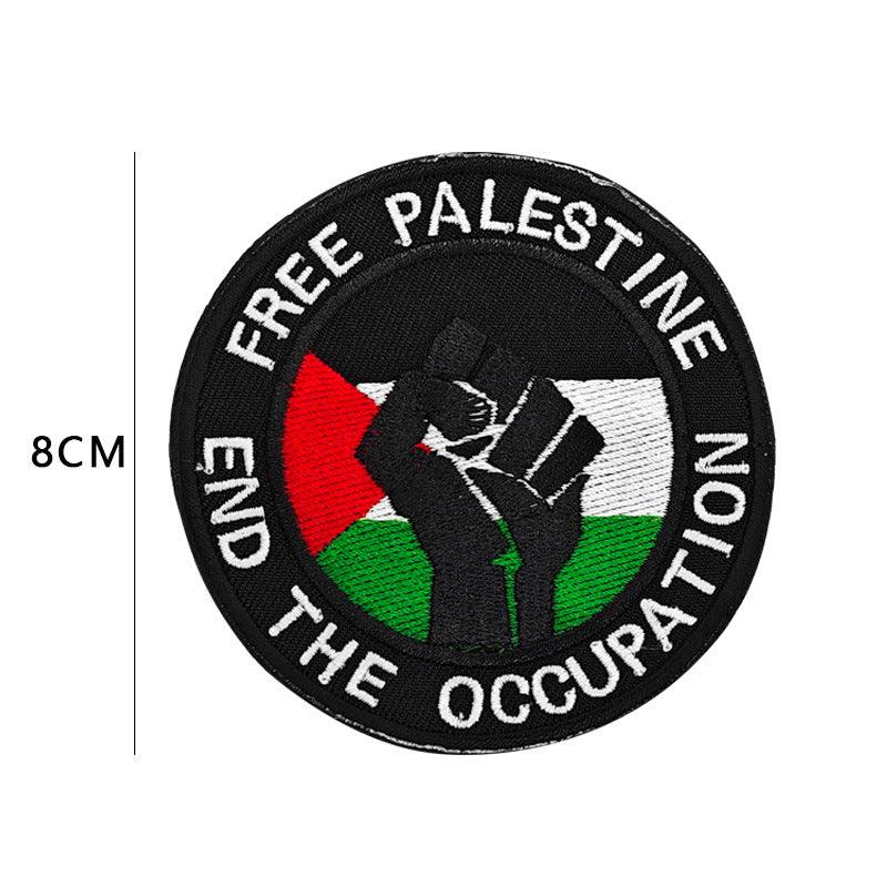 Badge en caoutchouc PVC brodé Drapeau de la Palestine avec fermeture Velcro - MAC115