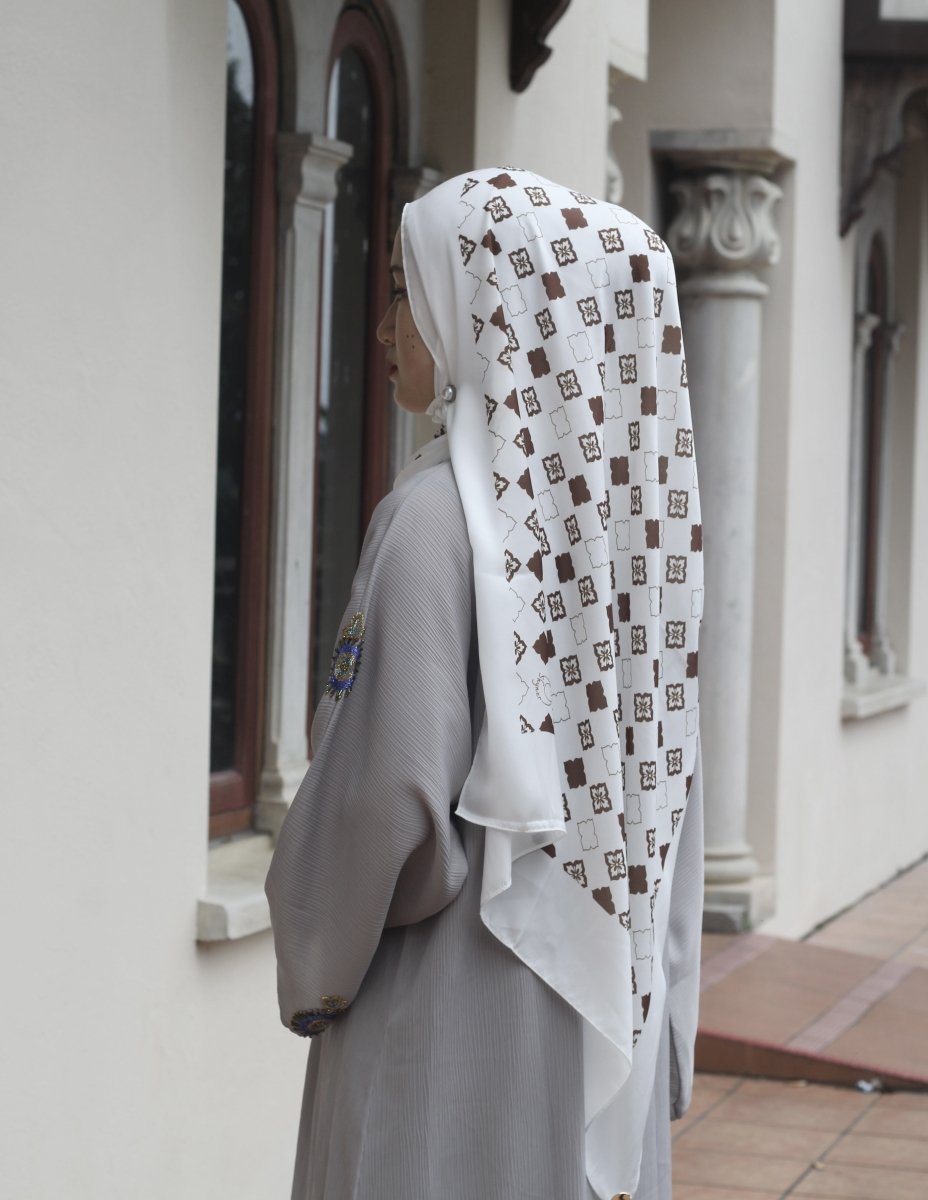 Hijab Imprimé Minimaliste Polyvalent (MH090)