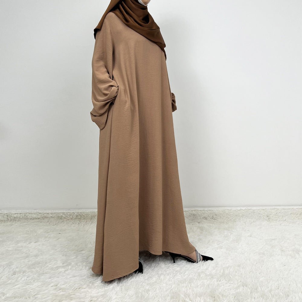 Abaya à manches lanternes en crêpe (MA124)