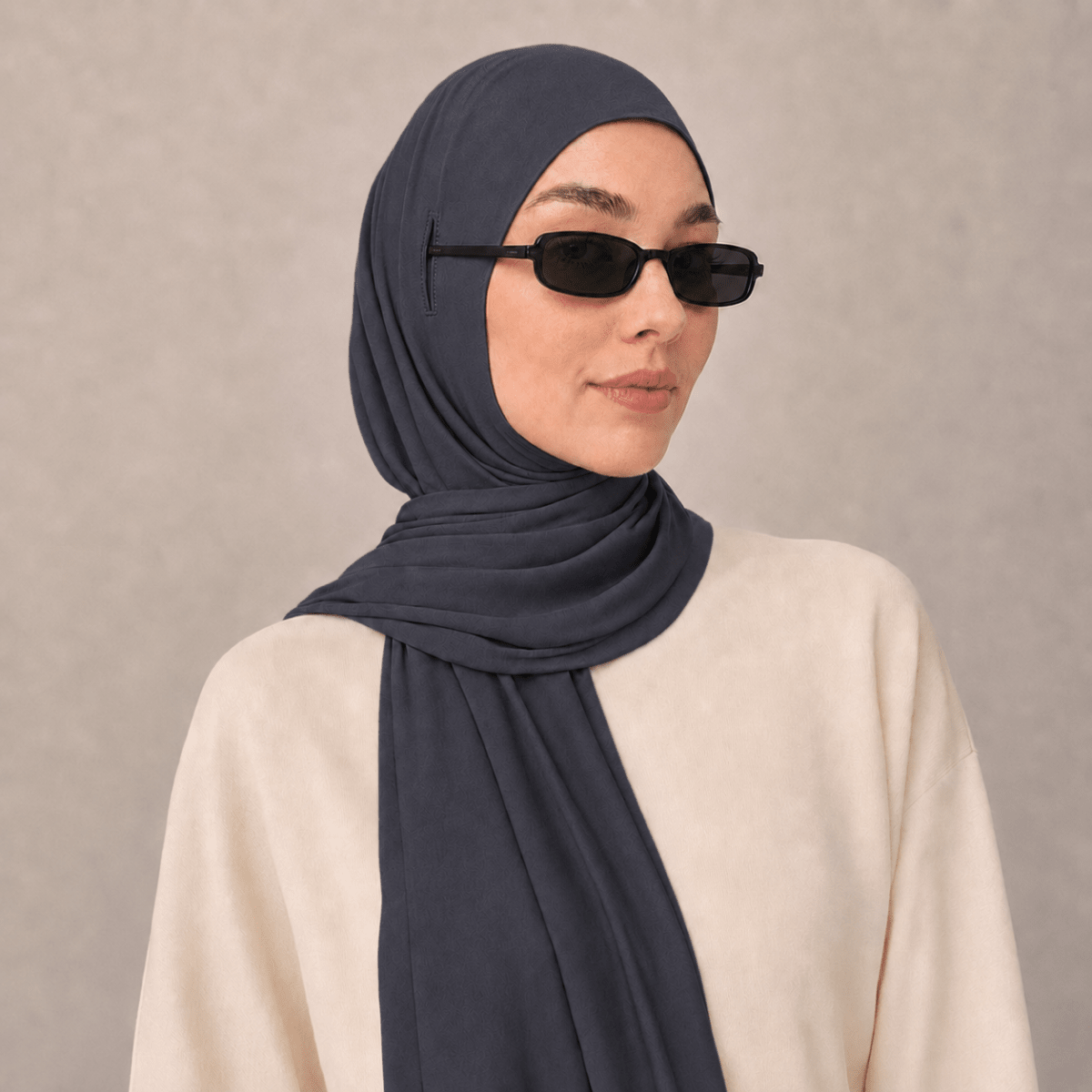 Hijab Long Tail Coton Modal – Hijab Instantané Anti-Glisse, Respirant (MH226)