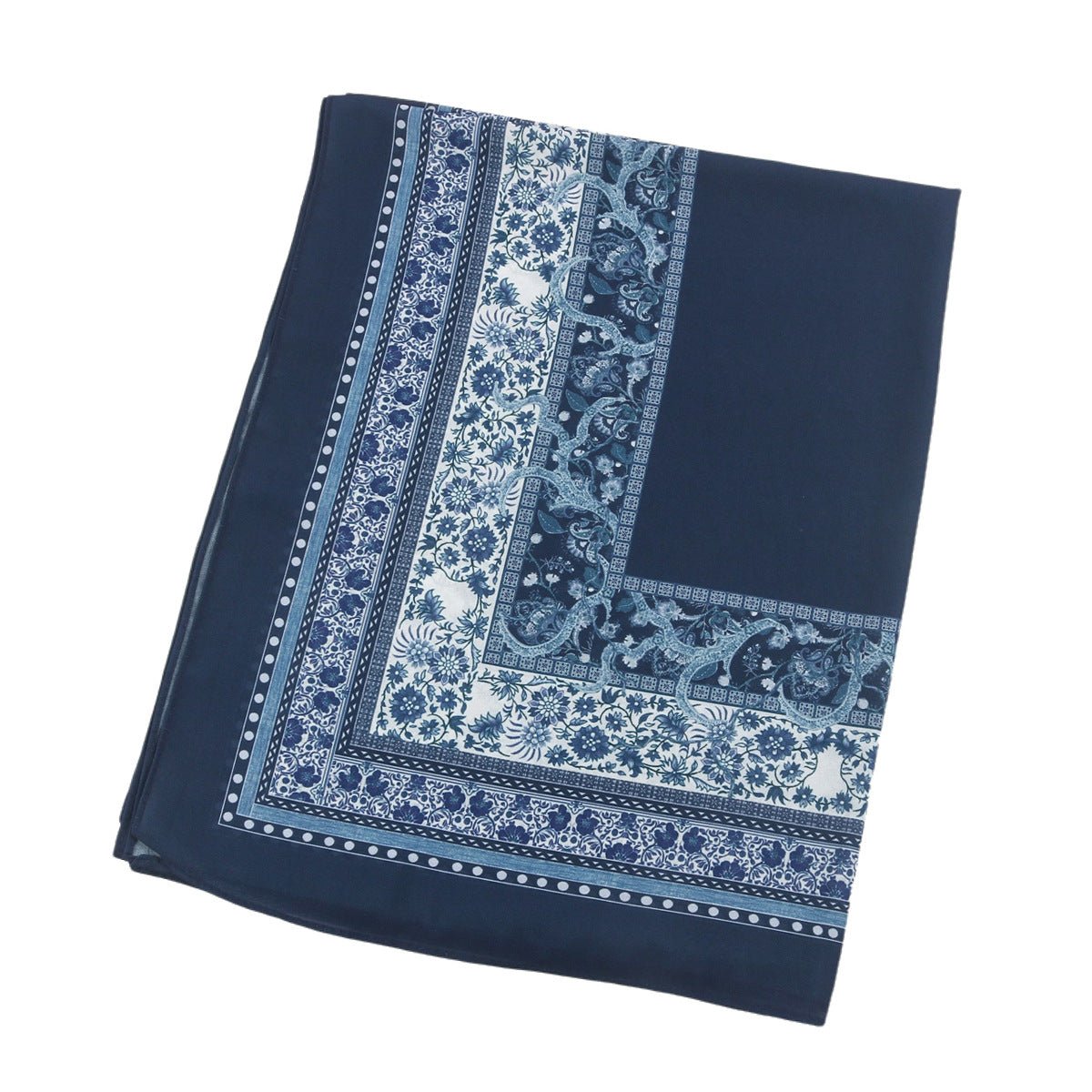 Écharpe Hijab en Mousseline Imprimée Élégante, Style Bohème, Respirante, Protection Solaire (MH136)