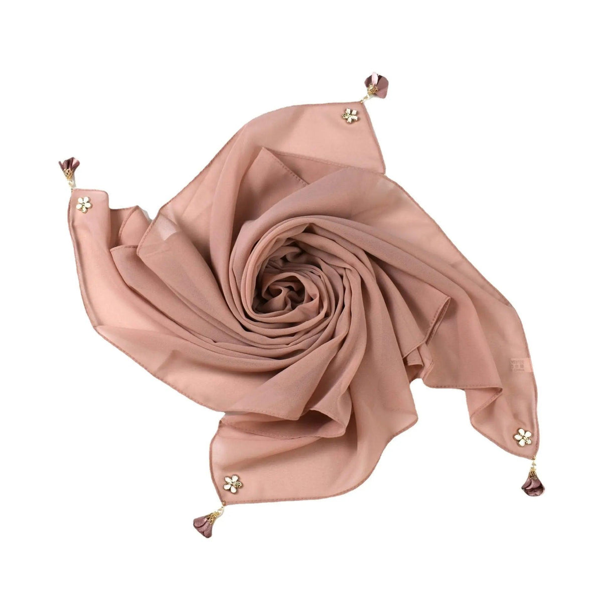 Foulard hijab carré en mousseline de perles (MH030)