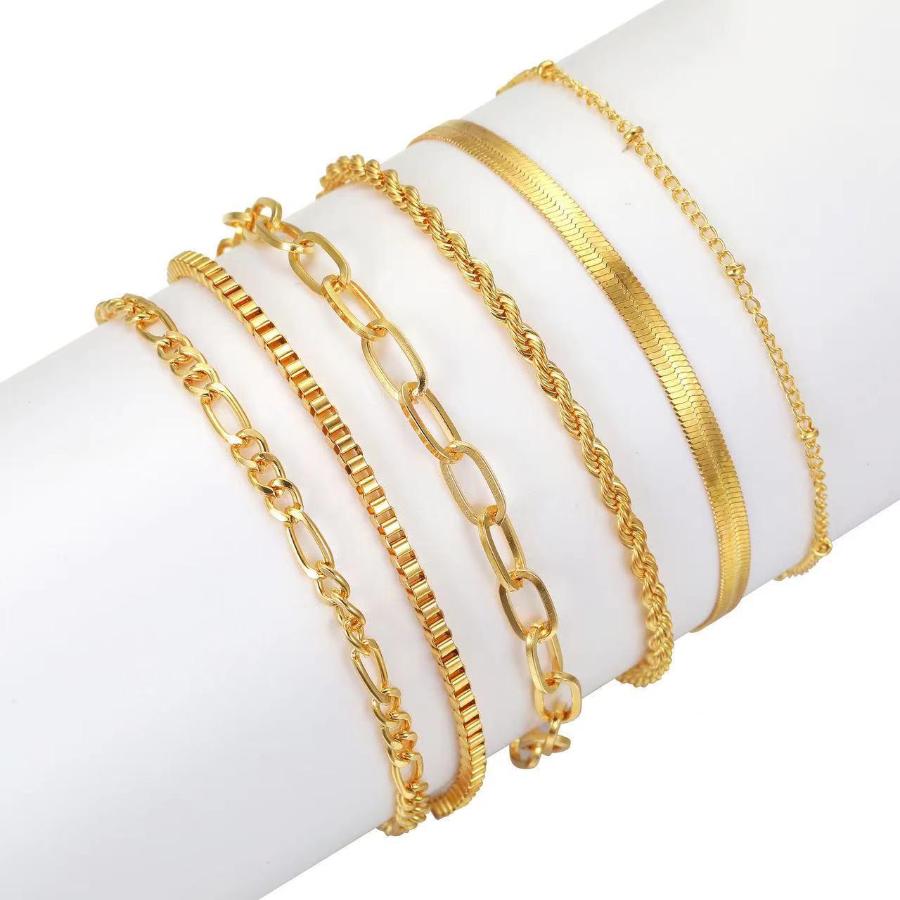Bracelet multi-rangs métallique bohème minimaliste MAC092