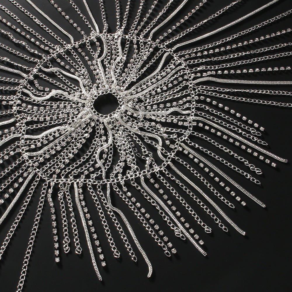 Chaîne de tête MAC153 haut de gamme à pompons et strass