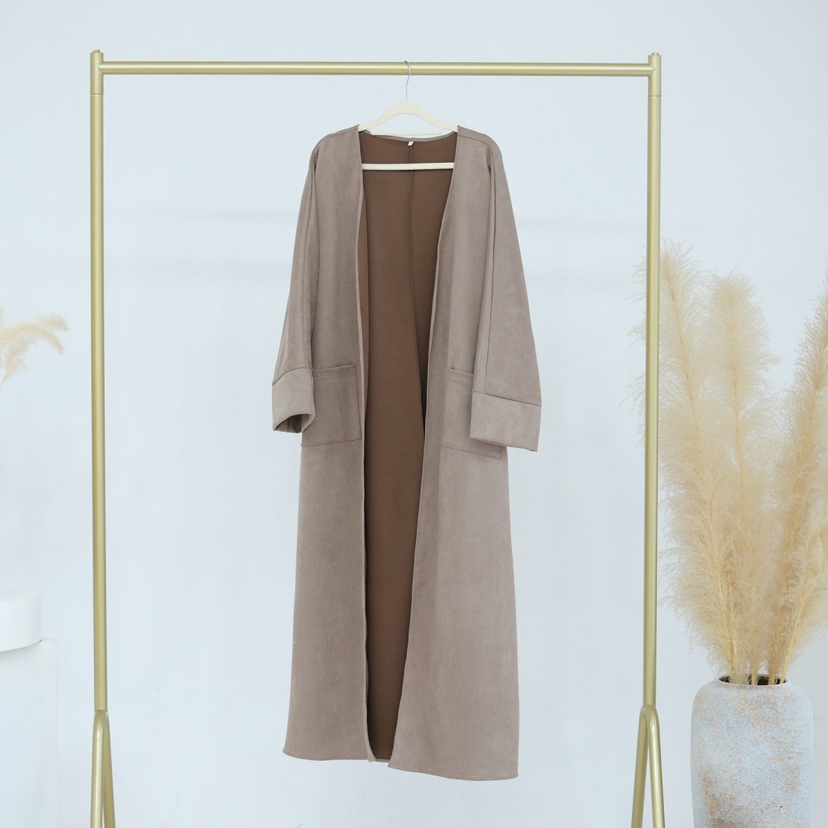 Cardigan Abaya Ouvert en Daim (MOA093)
