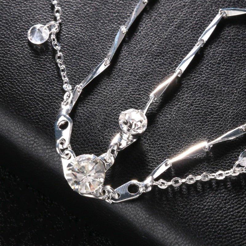 Tiare de mariage étincelante MAC127 avec pendentif simple en strass