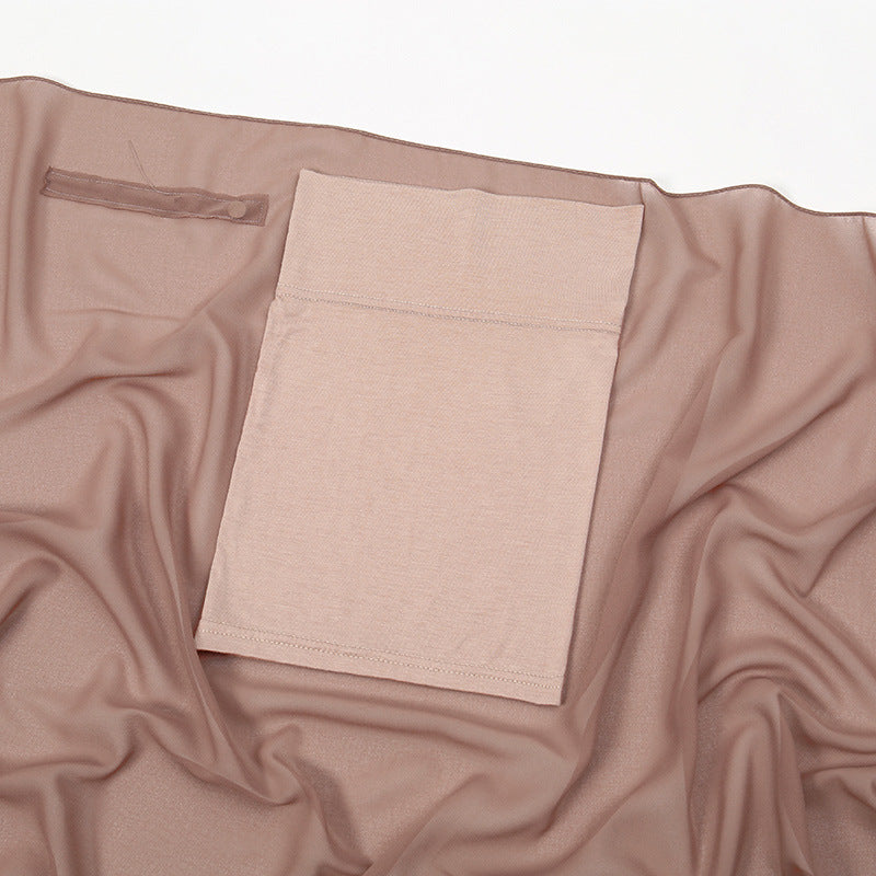 Hijab Instant en Mousseline Magnétique | Foulard Carré Facile à Porter, Antidérapant, avec Fermeture Magnétique (MH152)