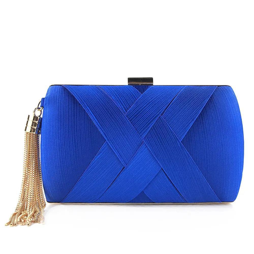 MAC032 Sac de soirée en soie pour femme avec pompon pendentif élégant