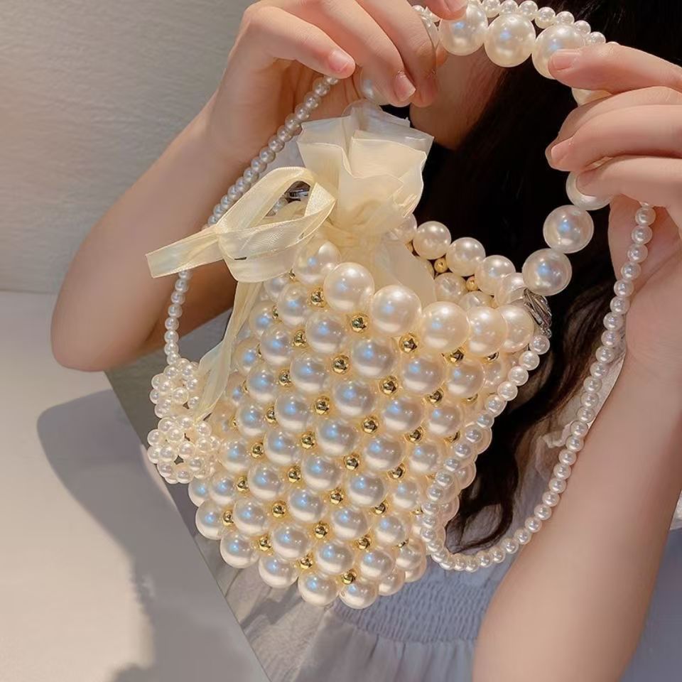 Sac Seau à Perles | Sac Bandoulière Perlé Fait Main (MAC364)