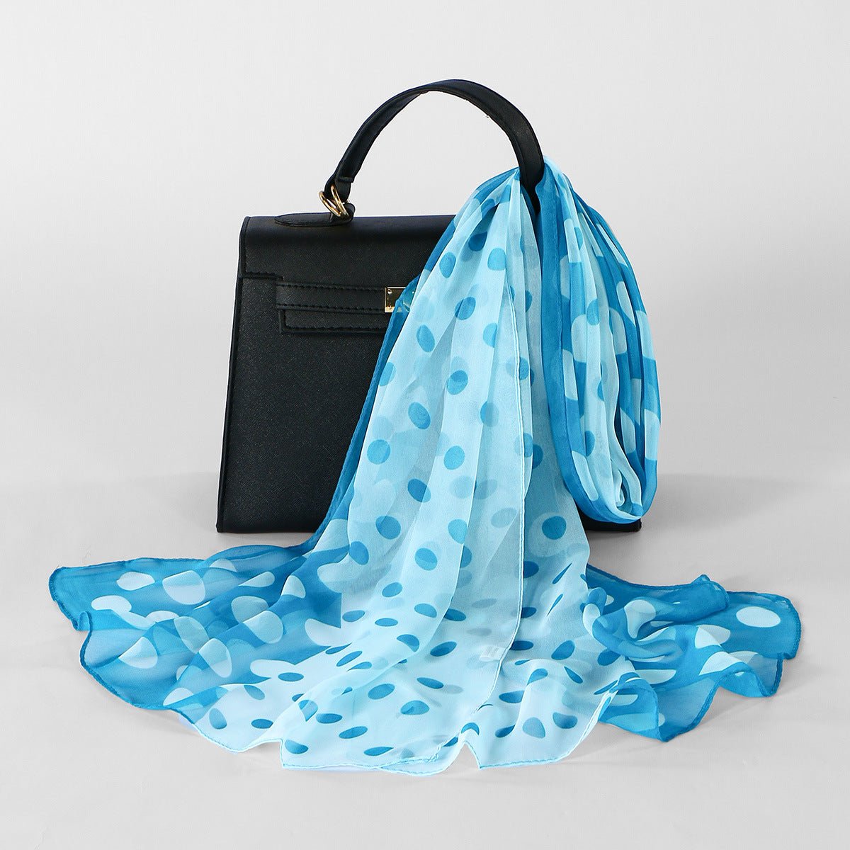 Foulard Hijab Mousseline à Pois Bicolore (MH247)