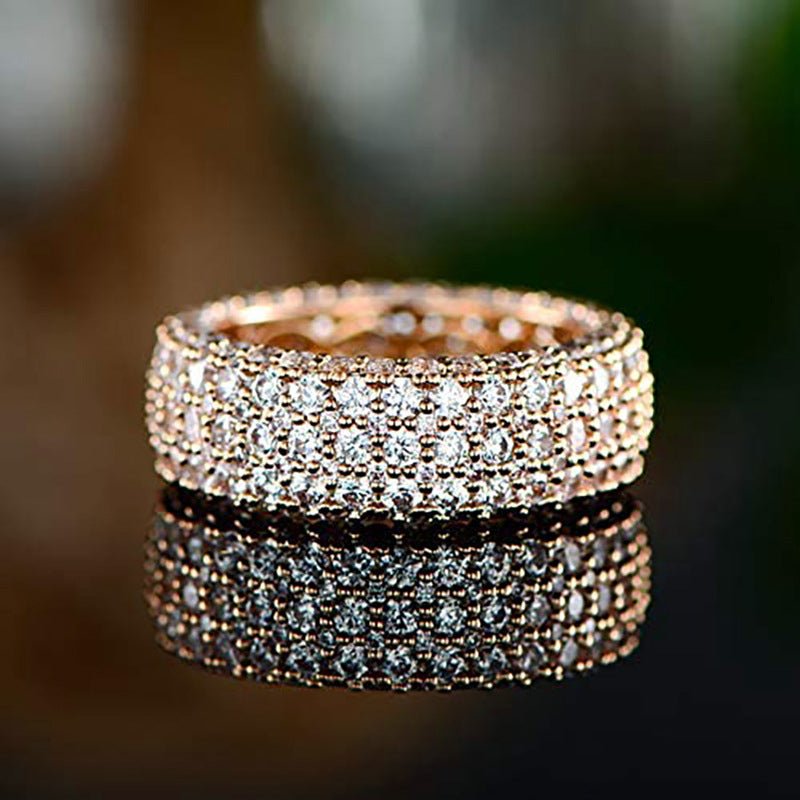 Bague MAC164 Multicouche Haut de Gamme Ultra-Scintillante Sertie de Diamants