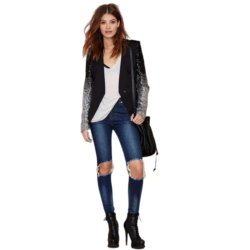Blazer à manches en séquins dégradés (MS242)