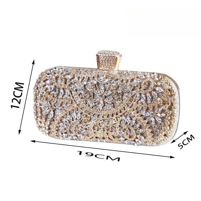 Pochette de soirée Artisan Crystal-Flower – Sac à main pailleté de luxe pour Couture & Galas (MAC274)