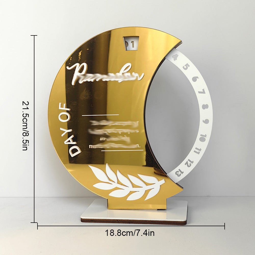 Décoration de table en bois avec compte à rebours rotatif pour Ramadan (MAC378)