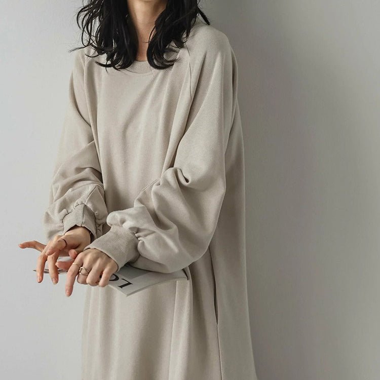 Robe Maxi Sweat à Volants Coupe Ample (MS151)